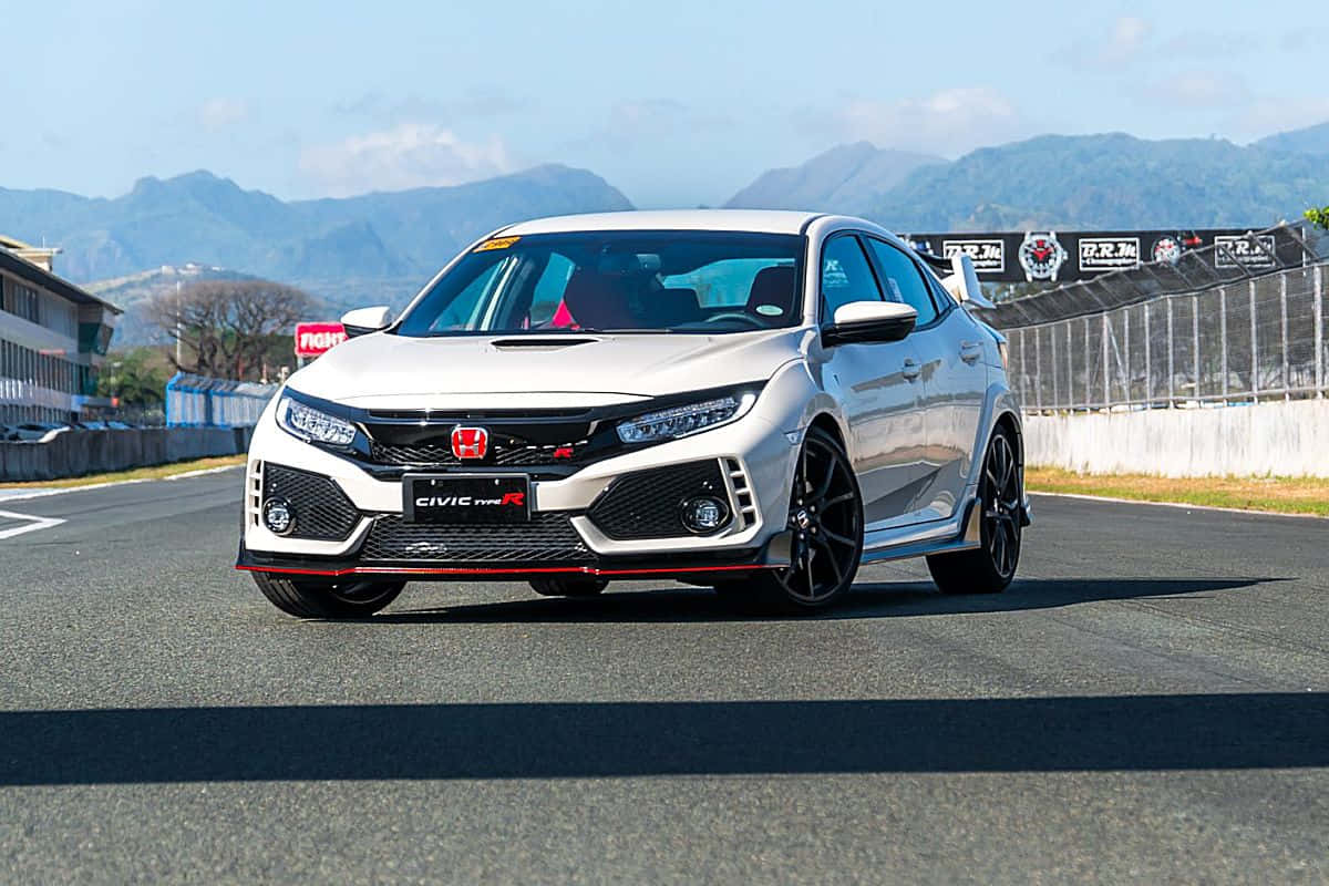 Honda Civic Type R, silver, black rims, SD Desktop Wallpaper