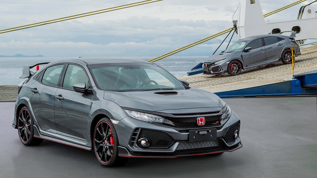 Honda Civic Type R, gray, red accents, HD Desktop Wallpaper