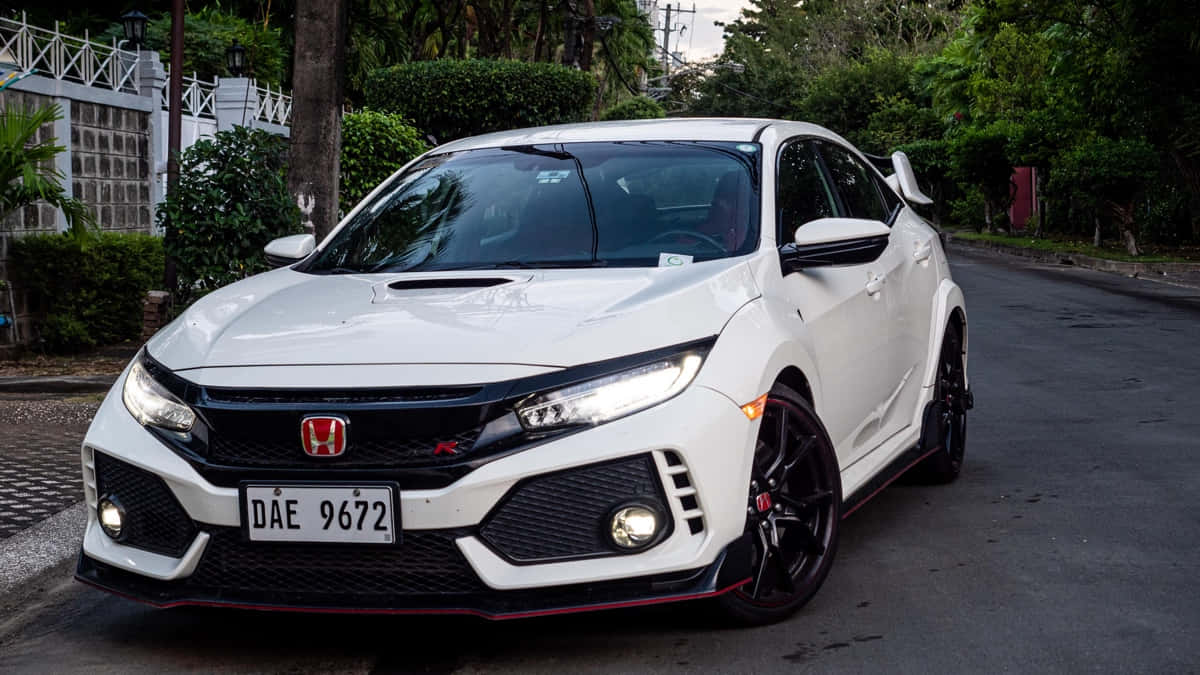 Honda Civic Type R, white, black accents, SD Desktop Wallpaper