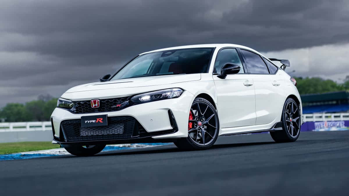 Honda Civic Type R, white, black rims, SD Desktop Wallpaper