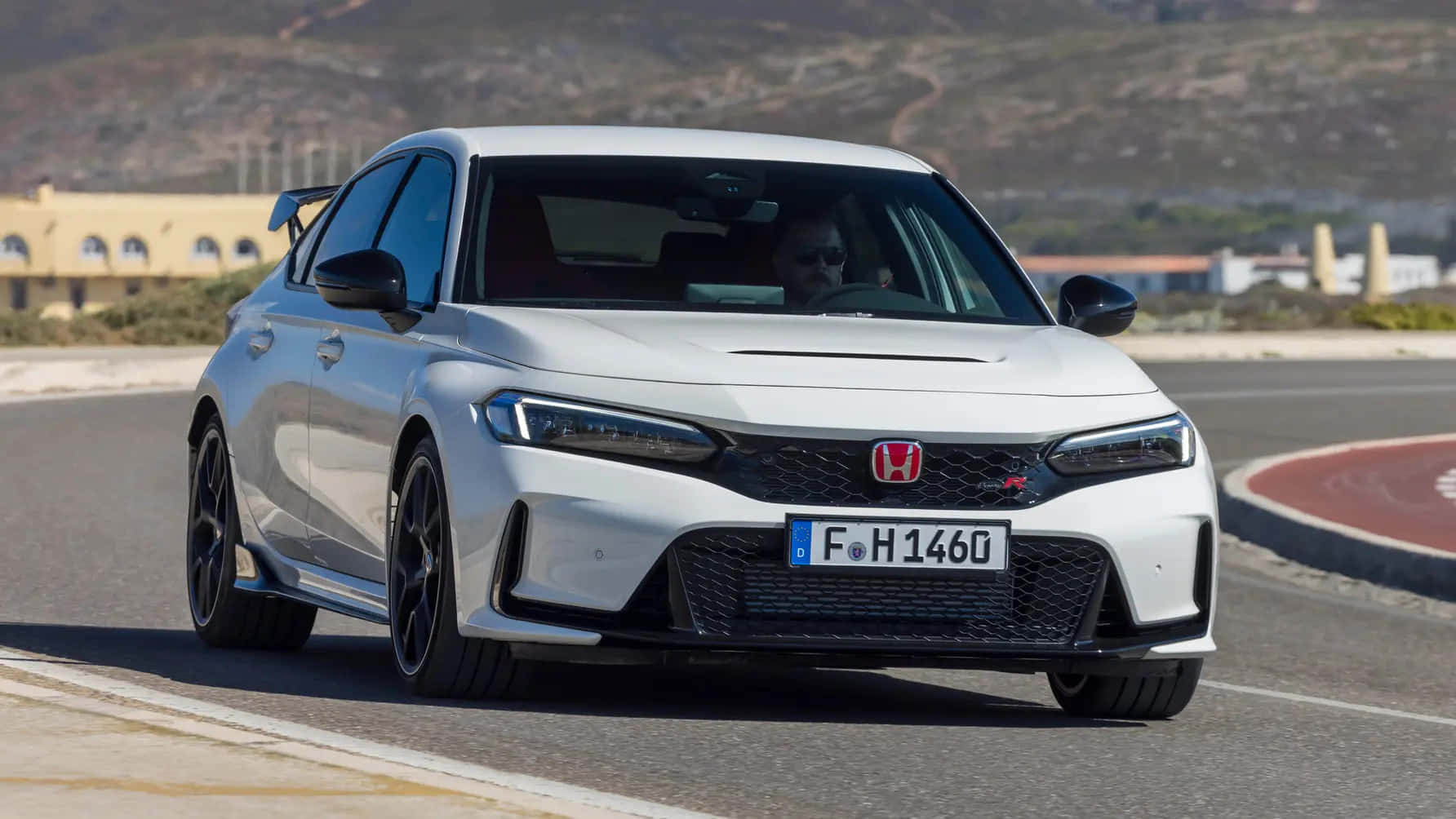 Honda Civic Type R, white, coastal road, HD Desktop Wallpaper