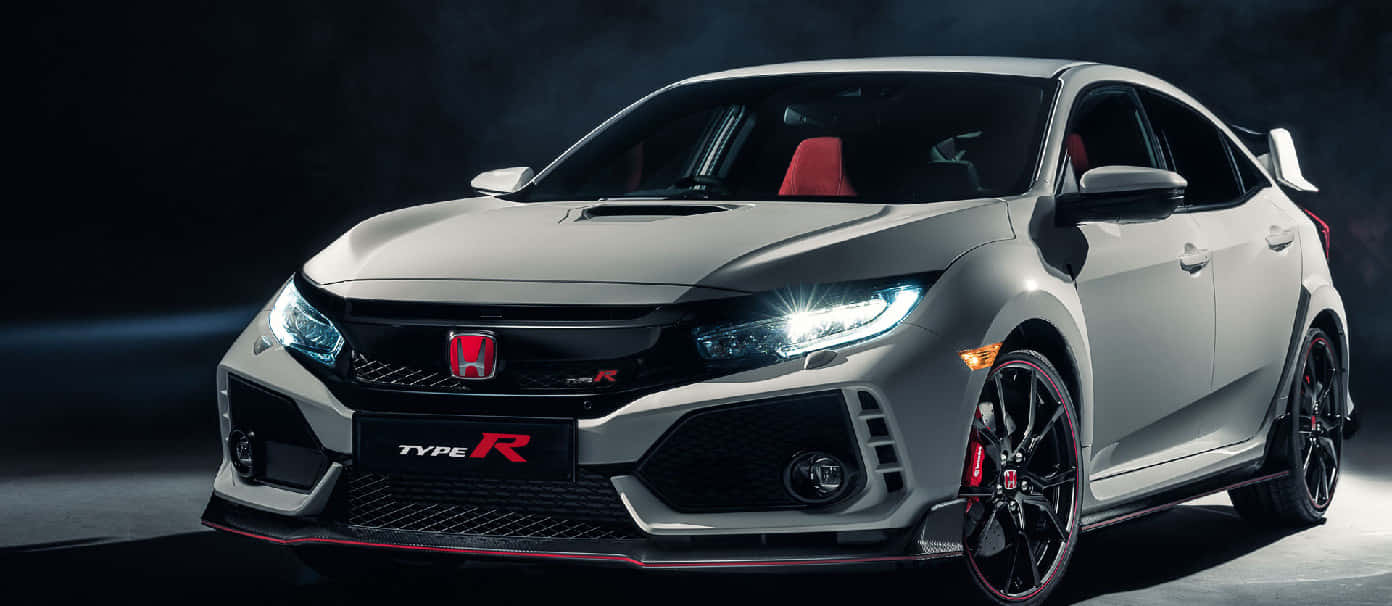 2019 Honda Civic Type R, sleek silver, red accents, HD Desktop Wallpaper