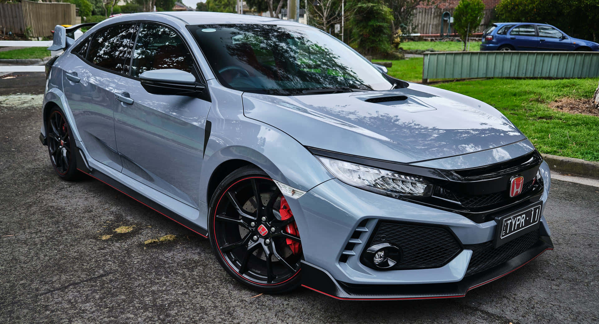 Honda Civic Type R, silver, red accents, Full HD Desktop Wallpaper