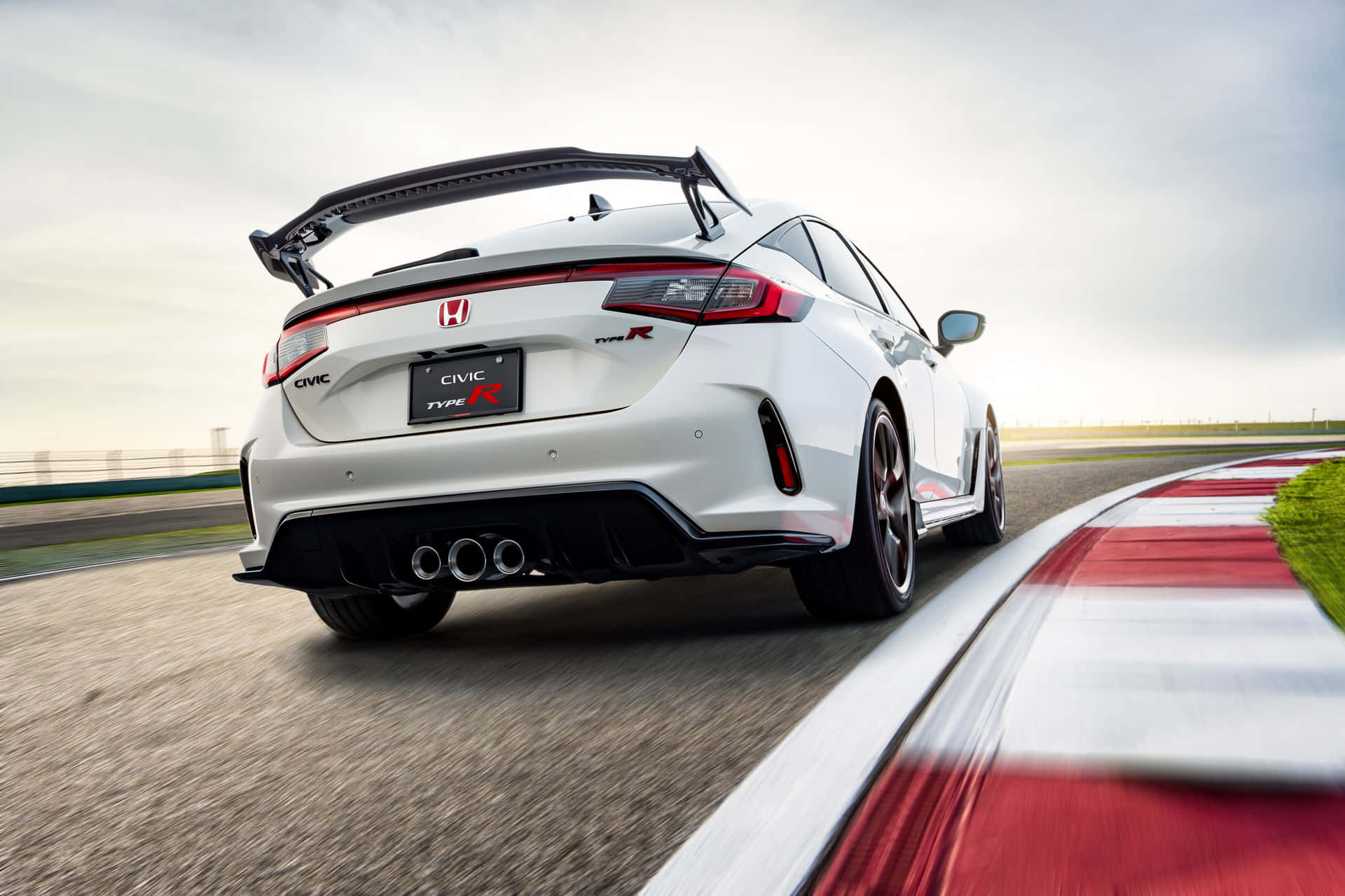 2019 Honda Civic Type R, race track, white, Full HD Desktop Wallpaper