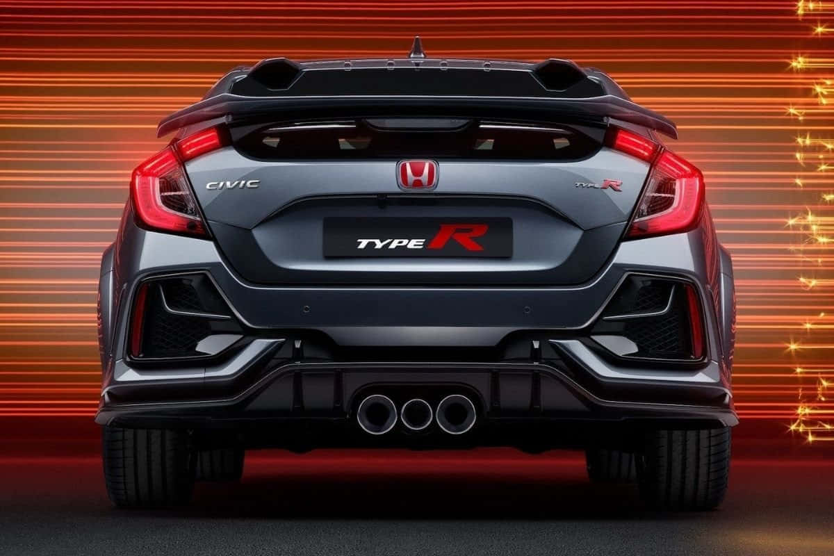 Honda Civic Type R, gray, red taillights, SD Desktop Wallpaper