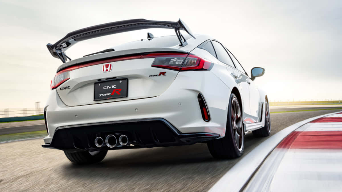 Honda Civic Type R, white, track, SD Desktop Wallpaper