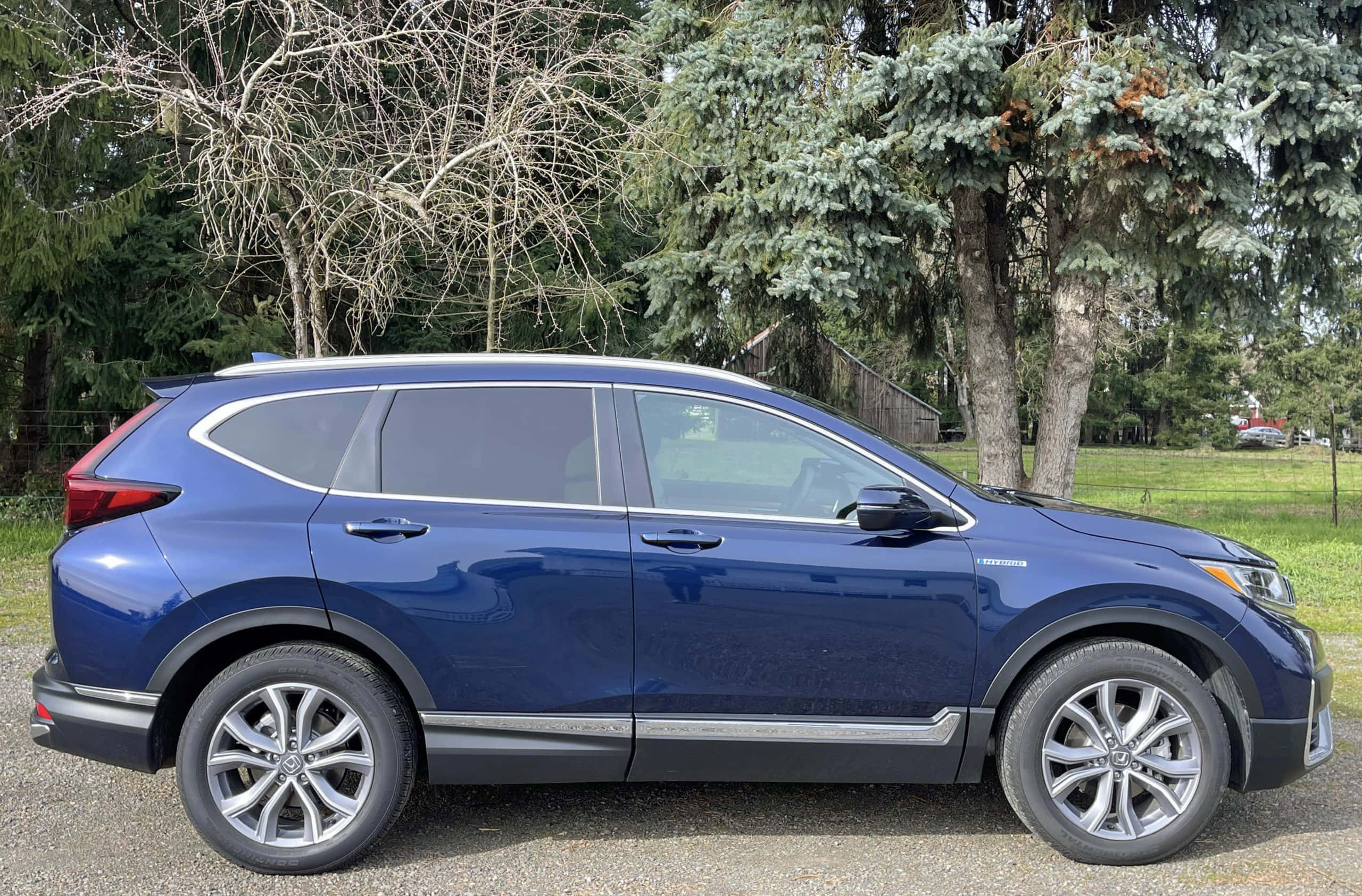 Honda CR-V, blue, gravel, 2K Desktop Wallpaper