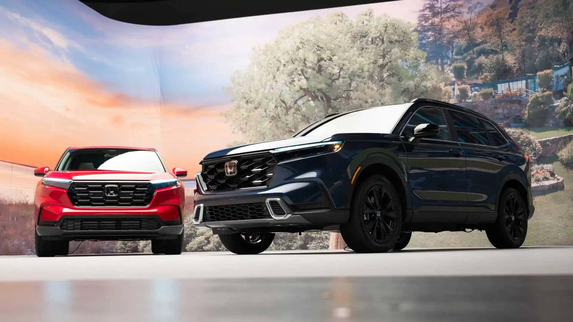 Honda CR-V, red, black, Full HD Desktop Wallpaper