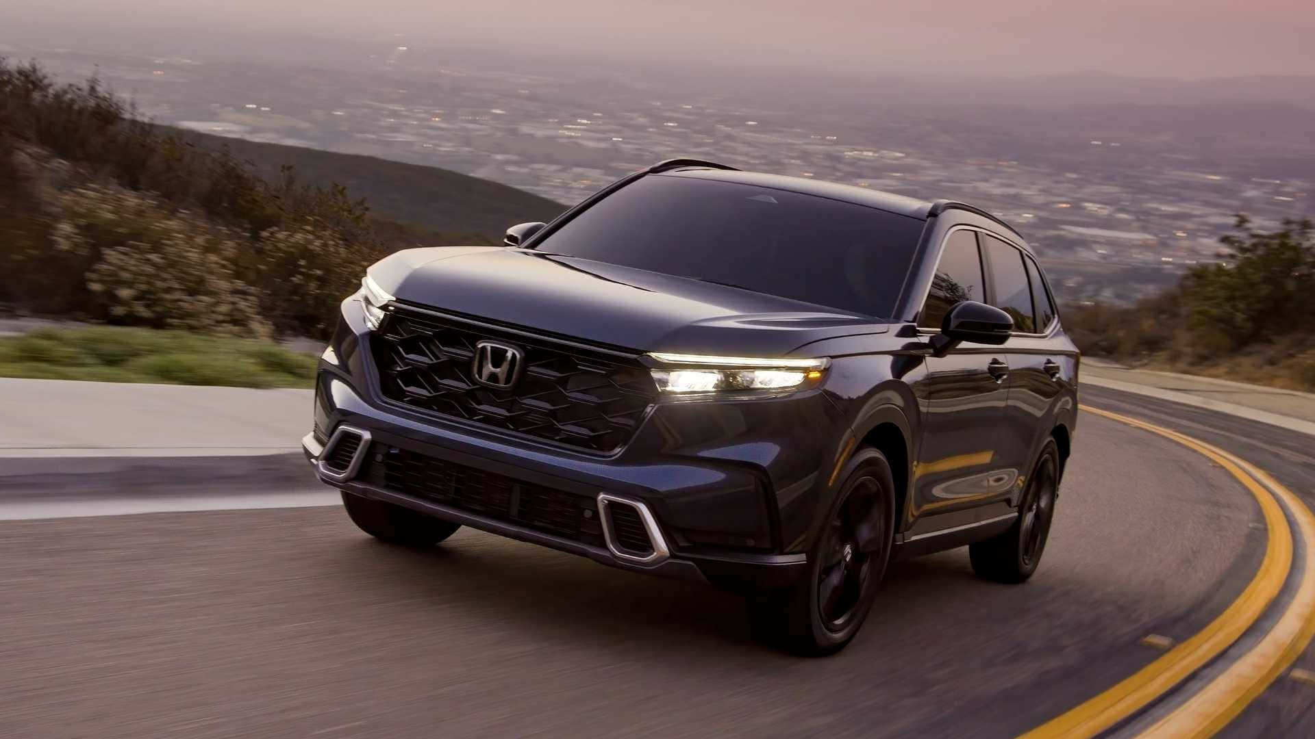 Honda CR-V, black, mountain road, Full HD Desktop Wallpaper