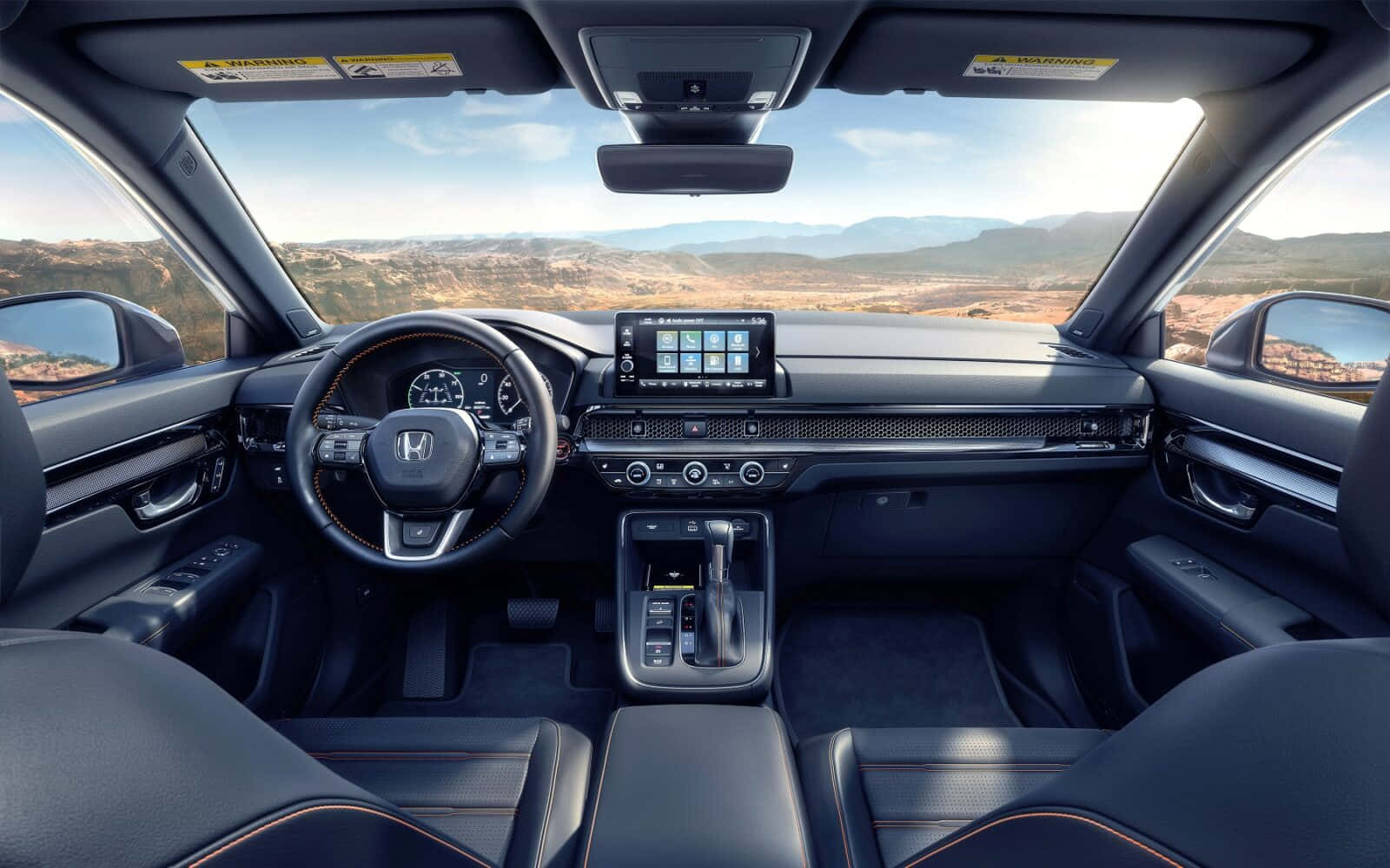 Honda CR-V, black leather seats, digital dashboard, HD Desktop Wallpaper