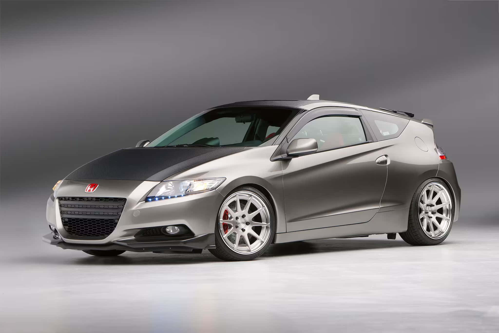 Honda CR-Z, silver, black hood, Full HD Desktop Wallpaper