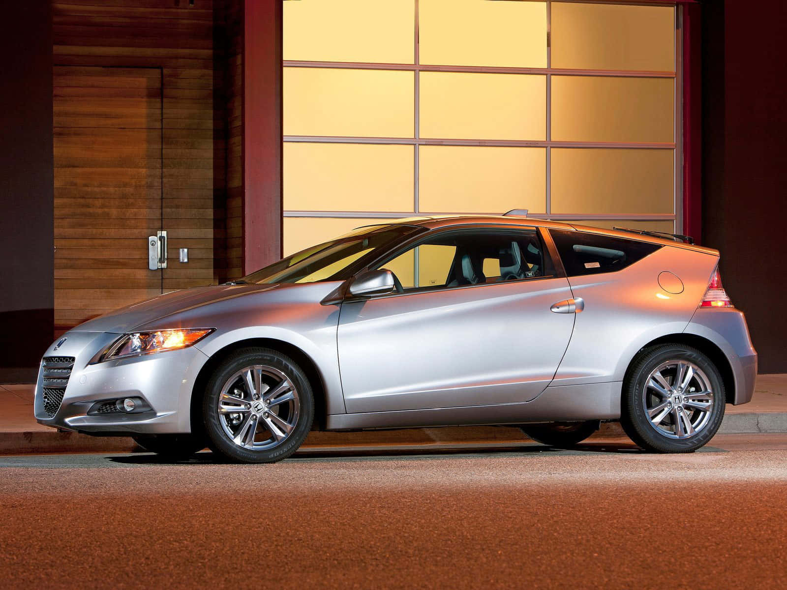 Honda CR-Z, silver, night, HD Desktop Wallpaper