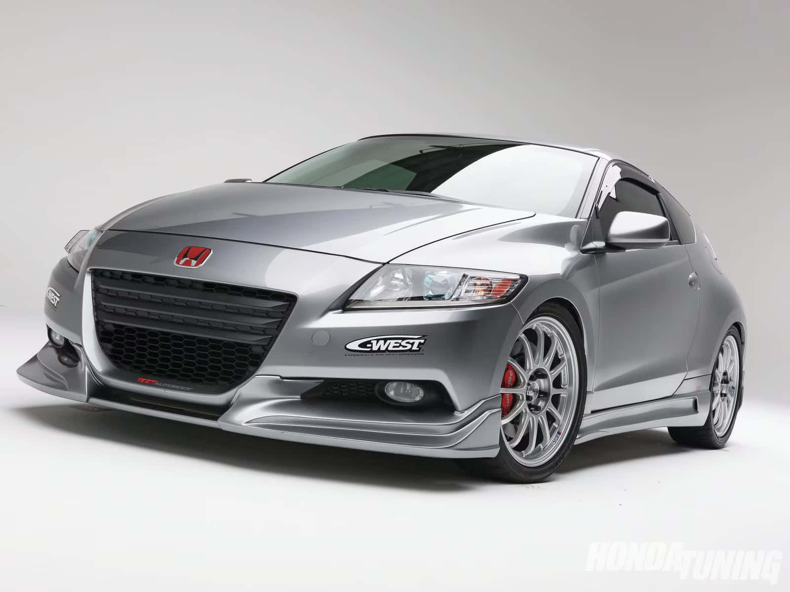 Honda CR-Z, silver, custom tuning parts, HD Desktop Wallpaper