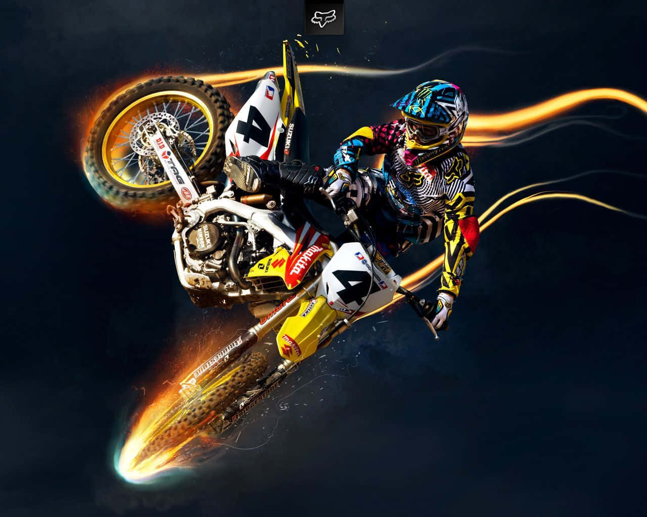 Honda Dirt Bike, dirt bike rider, vibrant gear, HD Desktop Wallpaper