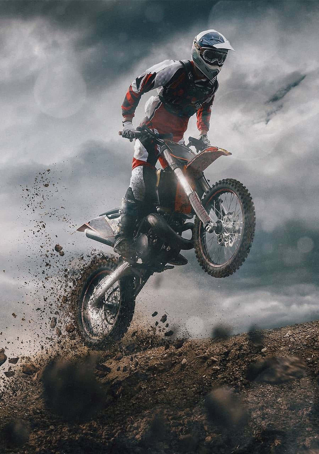 Honda Dirt Bike, motocross rider, dirt bike, Full HD Phone Wallpaper