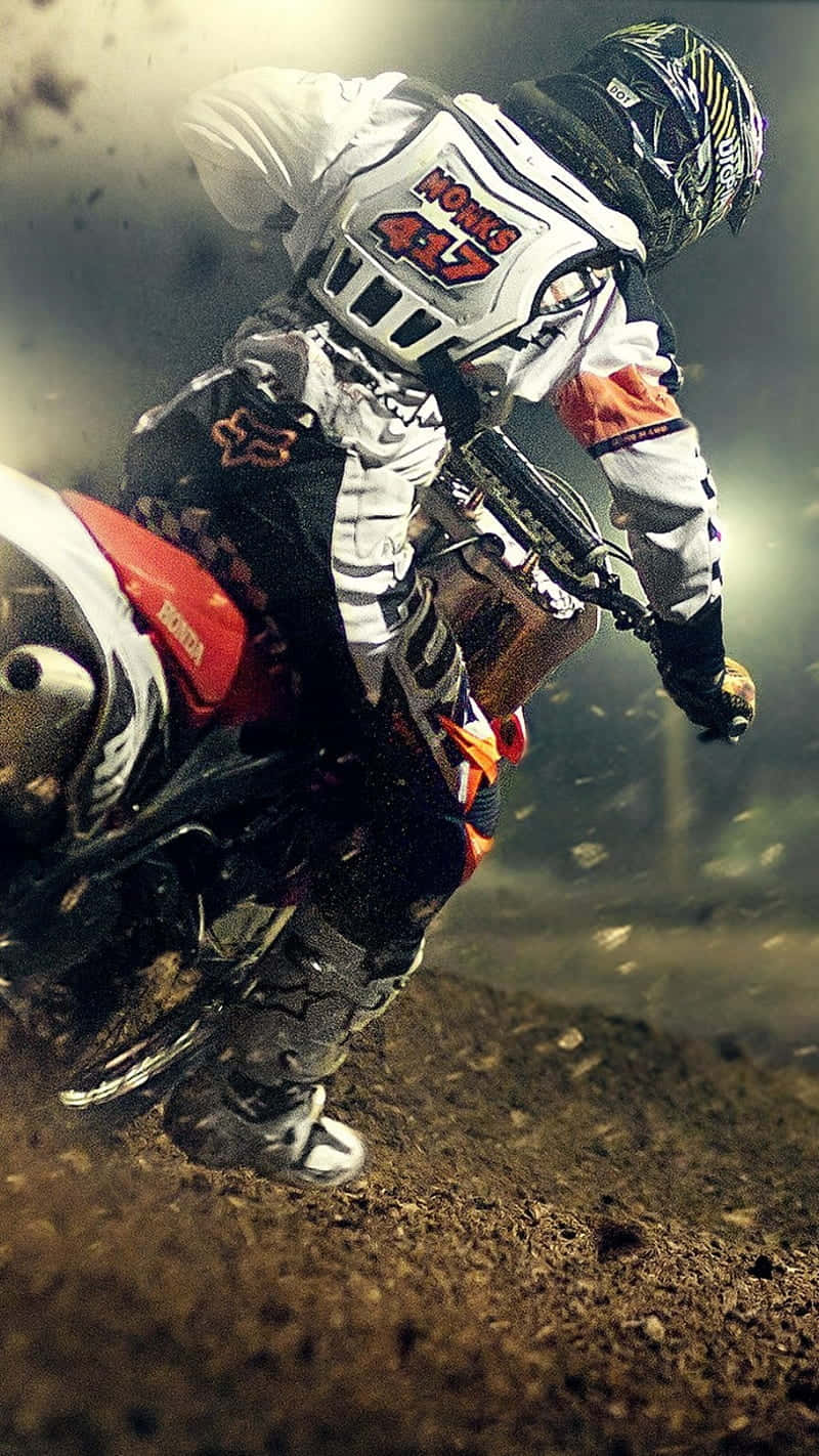 Honda Dirt Bike, motocross rider, dirt track, HD Phone Wallpaper