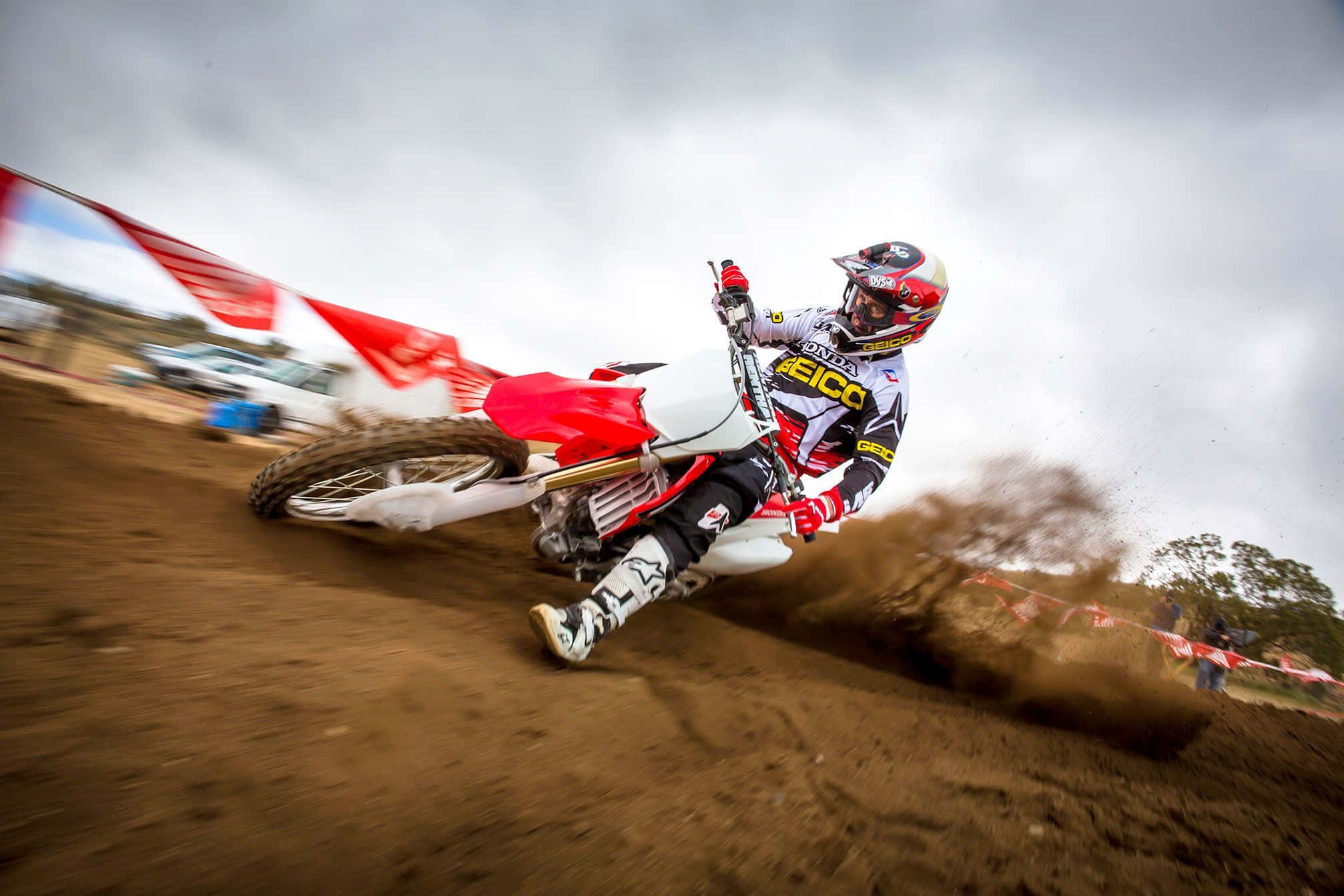 Honda Dirt Bike, red, dirt bike, Full HD Desktop Wallpaper