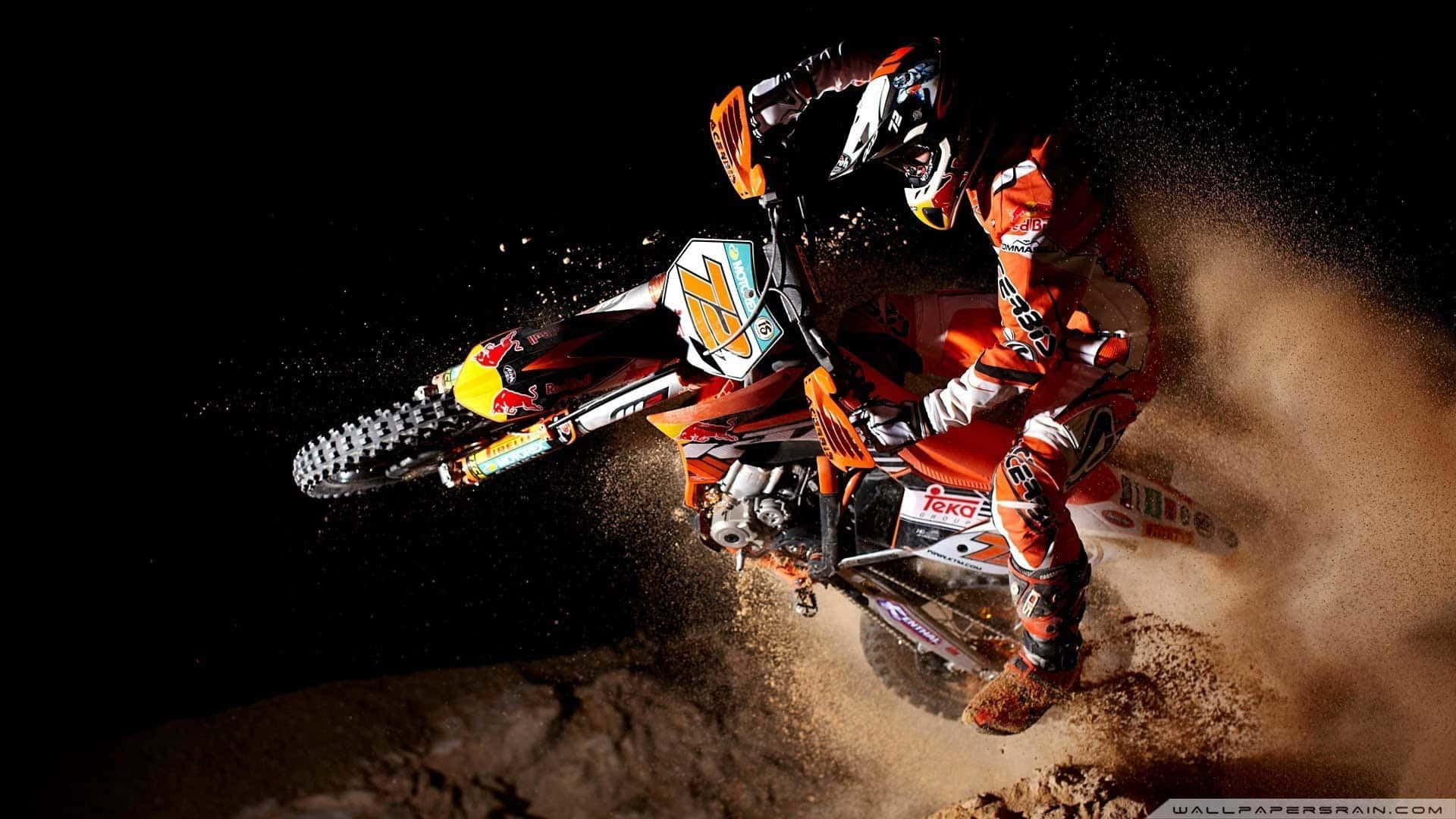 Honda Dirt Bike, orange gear, dirt bike, Full HD Desktop Wallpaper