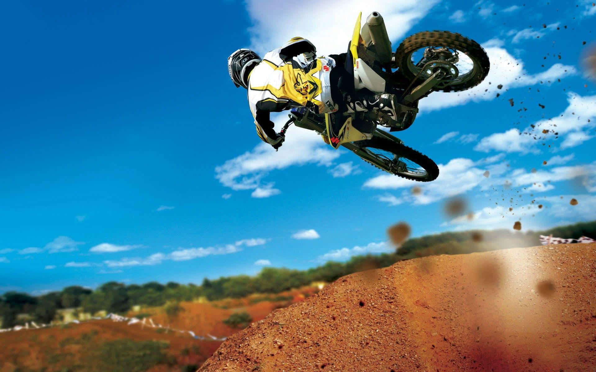 Honda Dirt Bike, yellow gear, dirt jump, Full HD Desktop Wallpaper