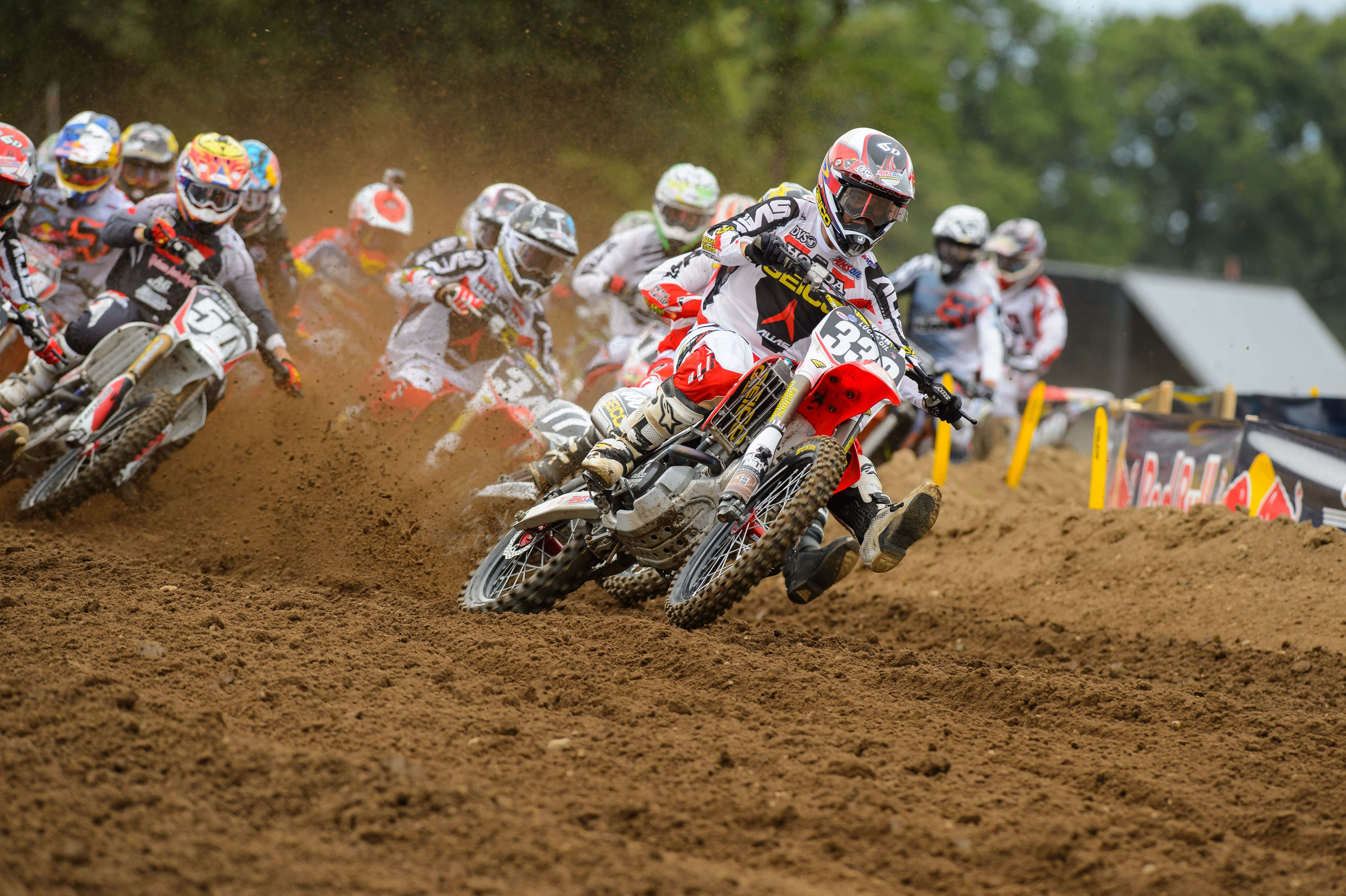 Honda Dirt Bike, dirt track, Motocross riders, 4K Desktop Wallpaper