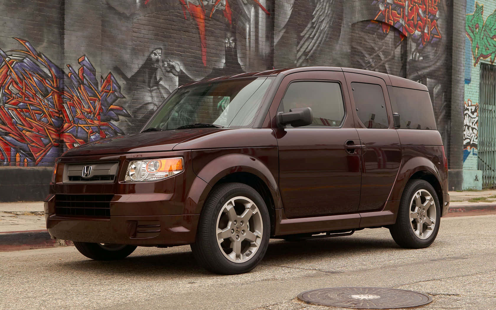 Honda Element, maroon, gritty street, HD Desktop Wallpaper