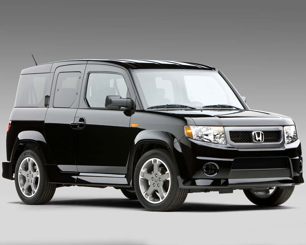 Honda Element, black, chrome wheels, HD Desktop Wallpaper