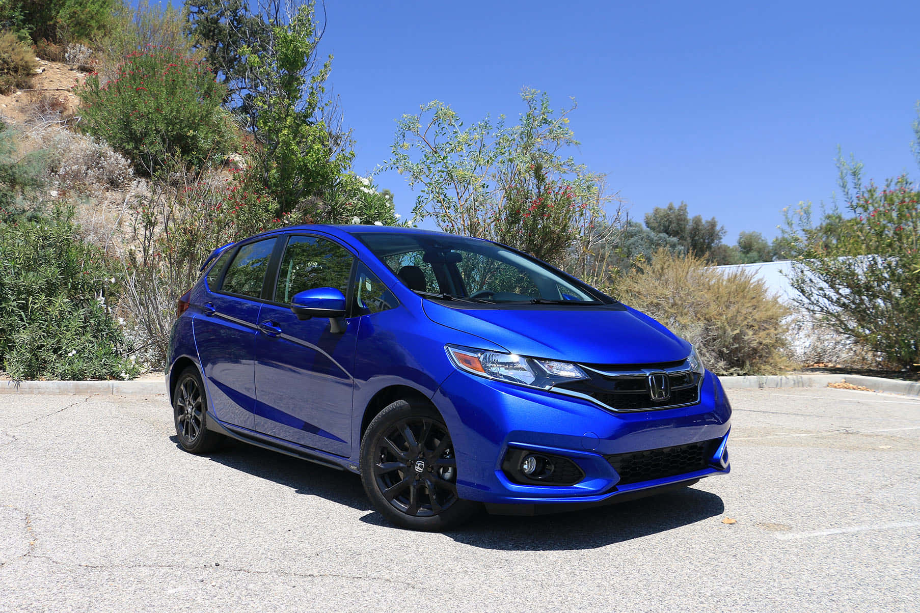 Honda Fit, white, asphalt, HD Desktop Wallpaper
