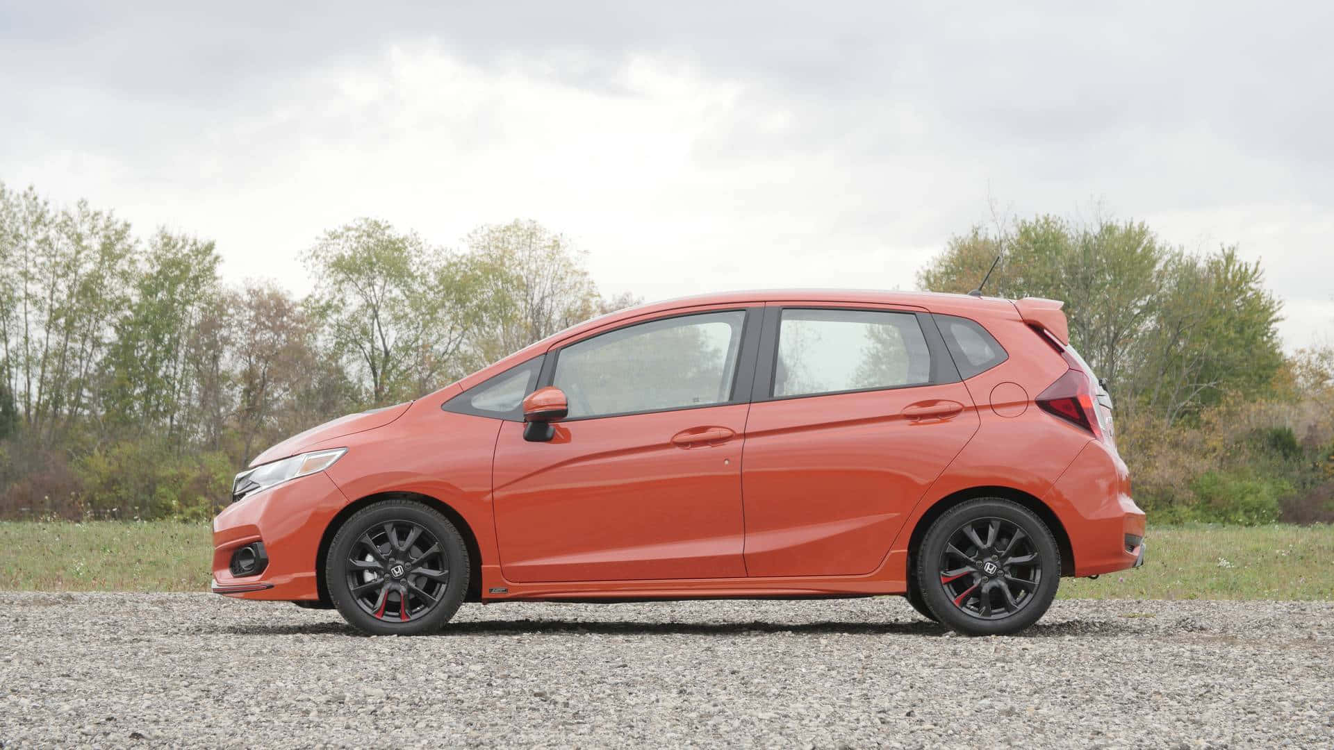 Honda Fit, 2020, vibrant orange, Full HD Desktop Wallpaper