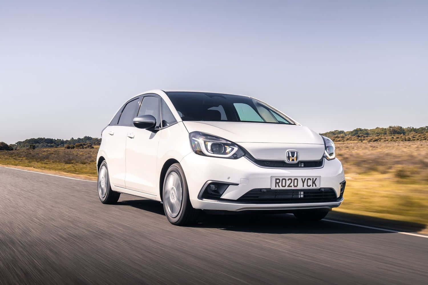 Honda Fit, white, sleek, HD Desktop Wallpaper