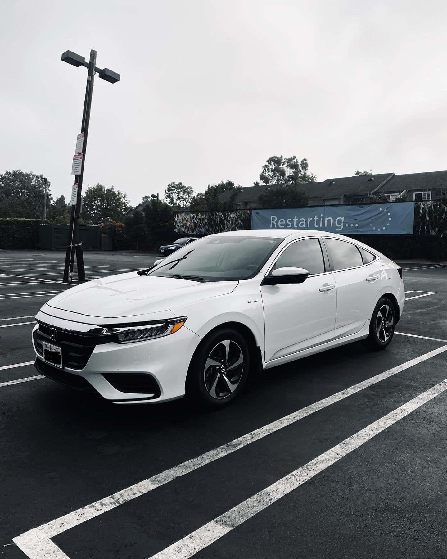 Honda Insight, white, asphalt lot, HD Phone Wallpaper