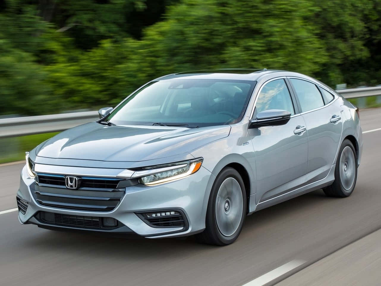 Honda Insight, silver, highway, HD Desktop Wallpaper