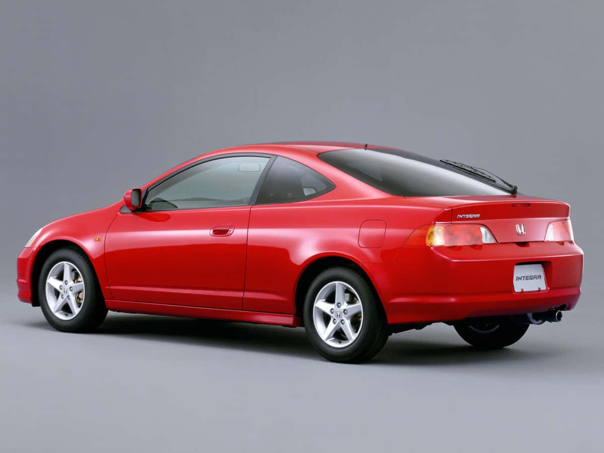 Honda Integra, glossy red, three-quarter rear view, SD Desktop Wallpaper