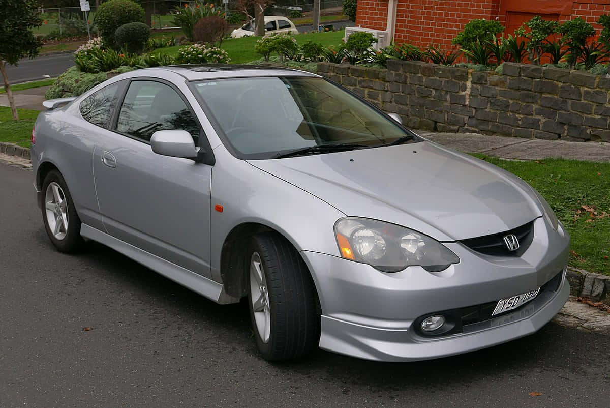 Honda Integra, silver, residential street, SD Desktop Wallpaper