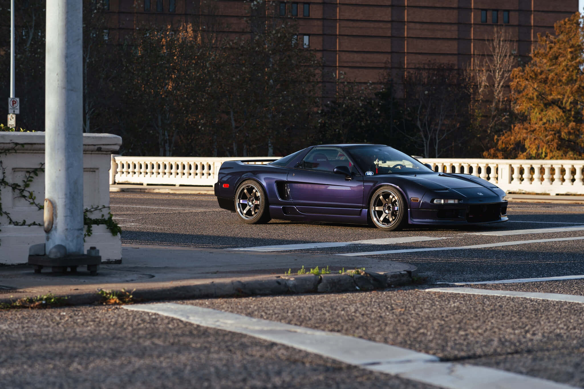 Honda NSX, purple, urban street, Full HD Desktop Wallpaper