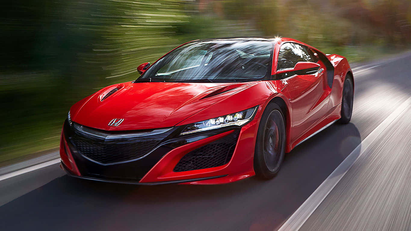 Honda NSX, vibrant red, winding road, HD Desktop Wallpaper