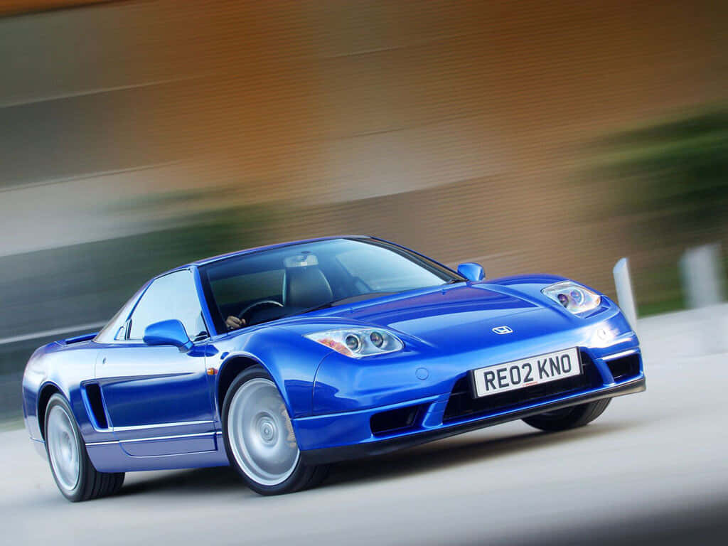 Honda NSX, vibrant blue, motion blur, SD Desktop Wallpaper