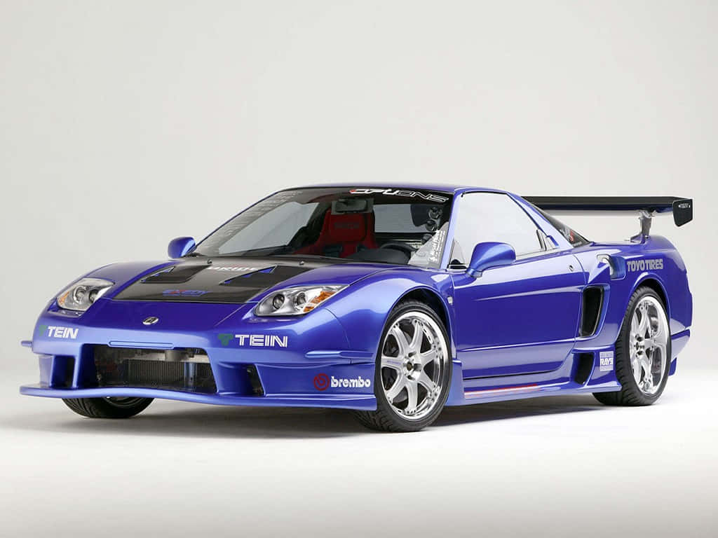 Honda NSX, vibrant blue, modified, SD Desktop Wallpaper