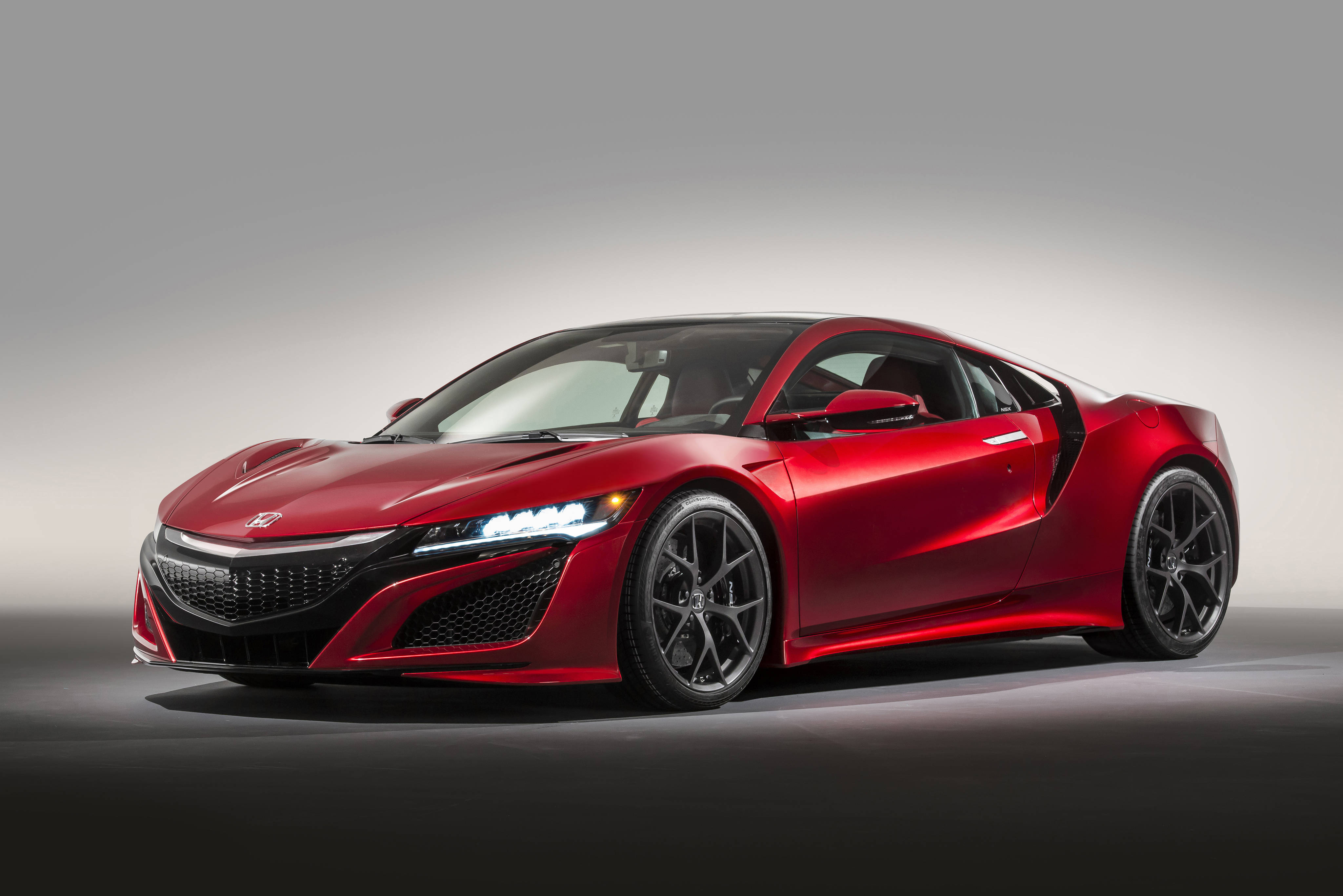 Honda NSX, red, glowing headlights, 4K Desktop Wallpaper
