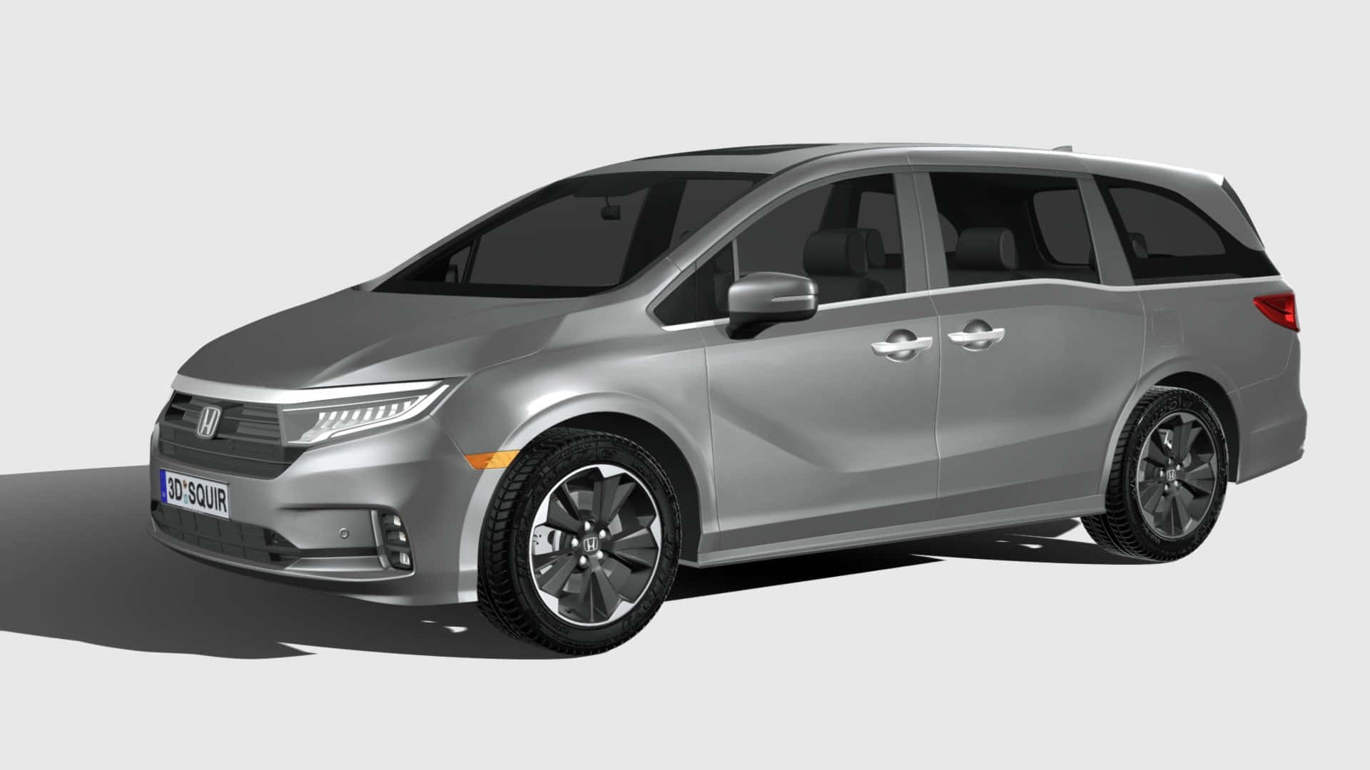 Honda Odyssey, silver, 3D render, Full HD Desktop Wallpaper