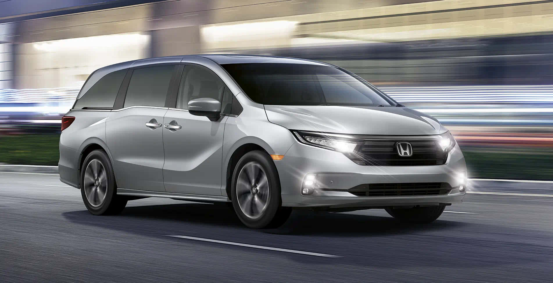 Honda Odyssey, silver, night, HD Desktop Wallpaper