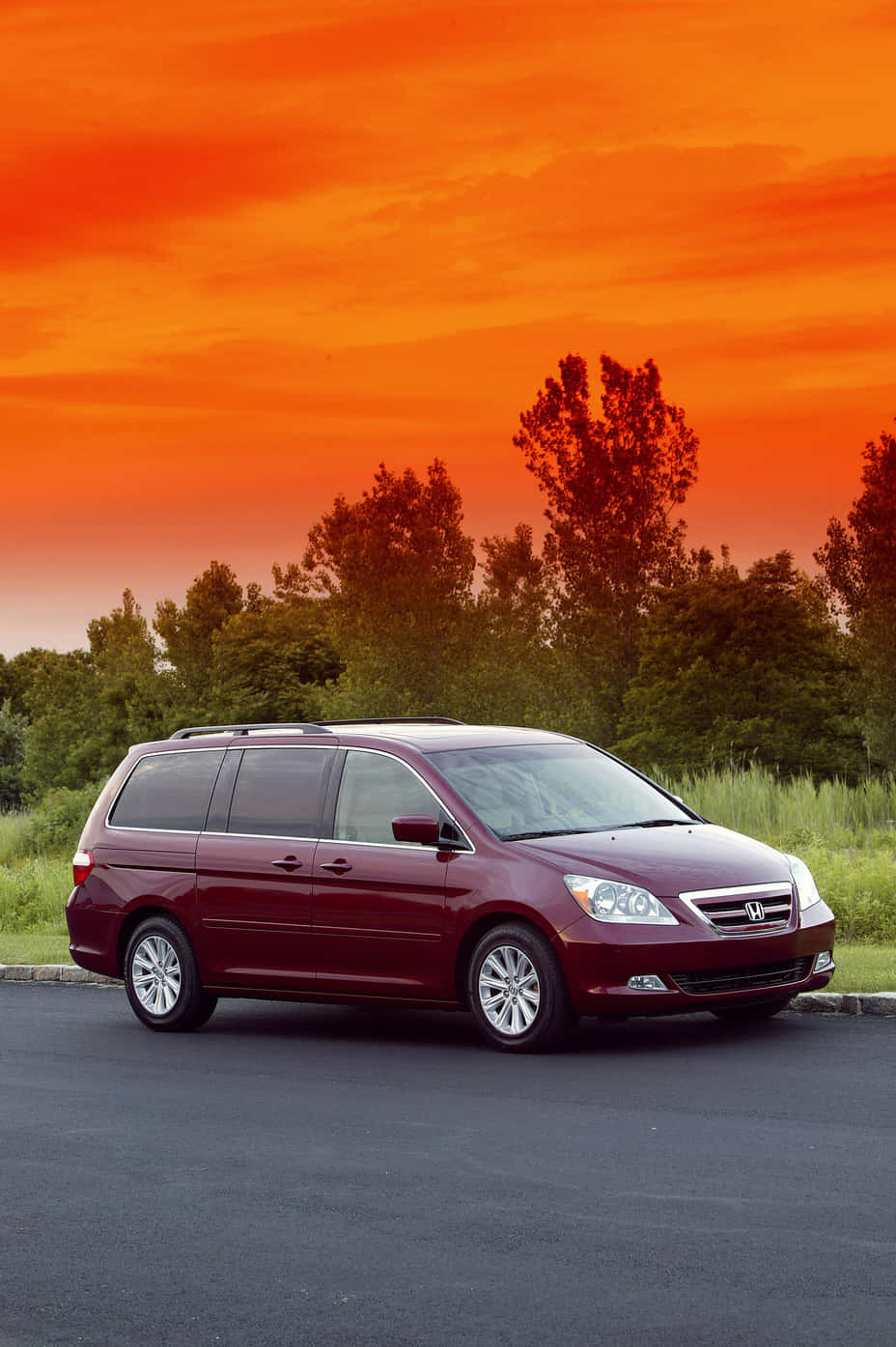 Honda Odyssey, maroon, asphalt, HD Phone Wallpaper