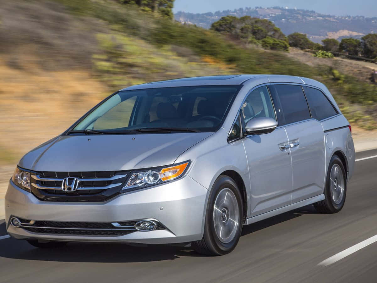 Honda Odyssey, silver, sunlit highway, SD Desktop Wallpaper