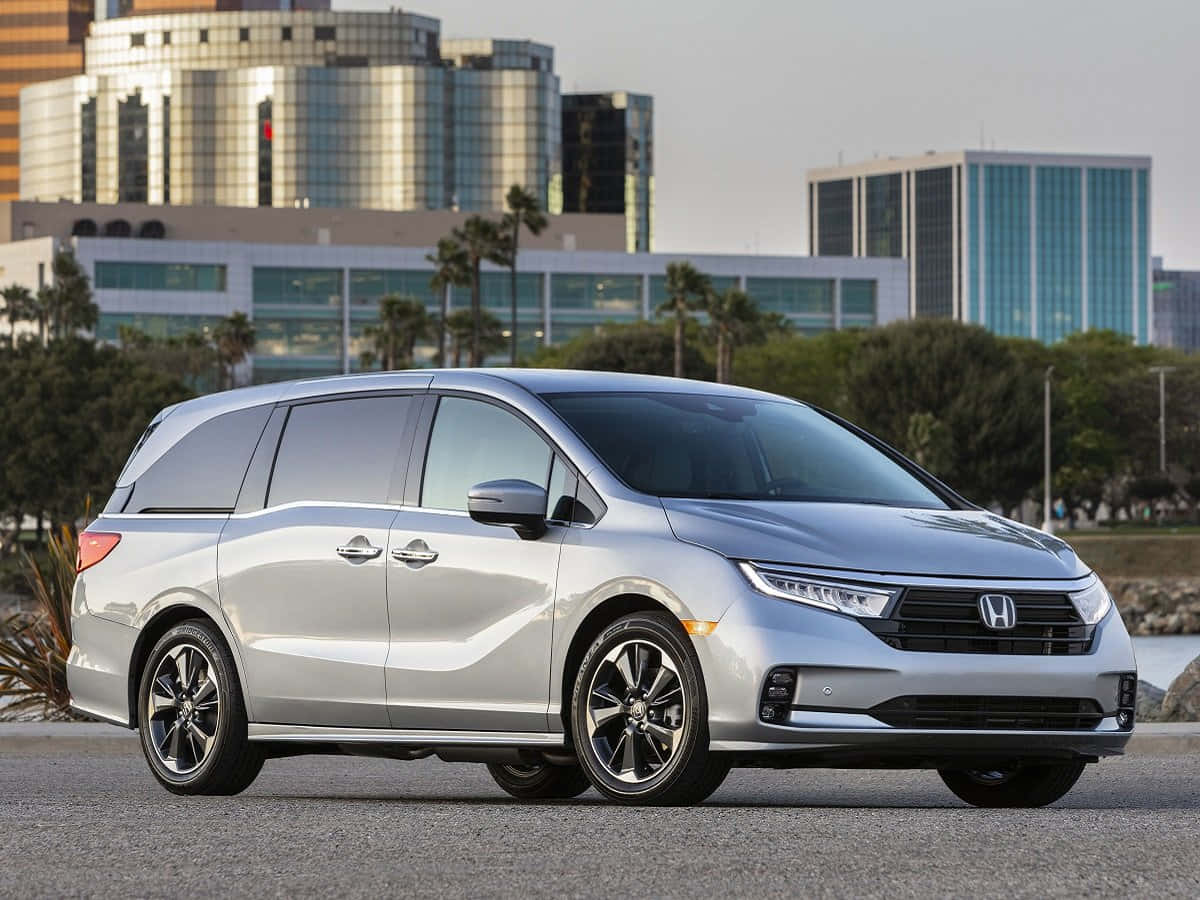 Honda Odyssey, silver, asphalt, SD Desktop Wallpaper