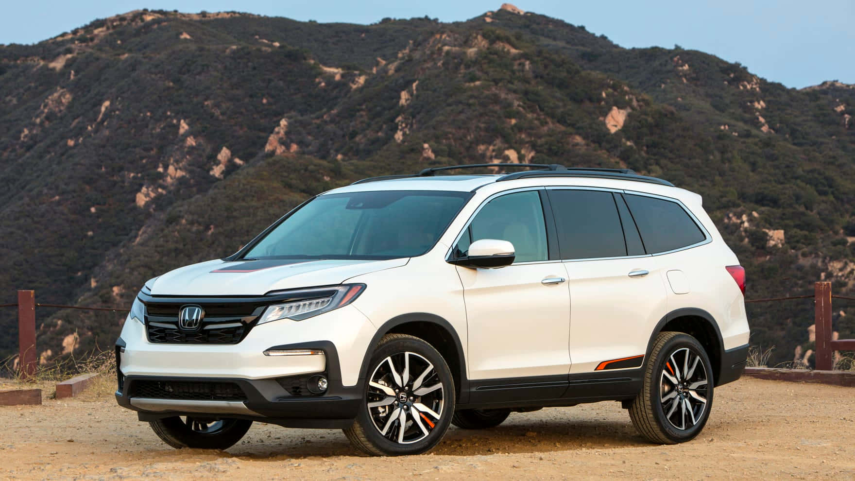 Honda Pilot, white, dusty terrain, HD Desktop Wallpaper