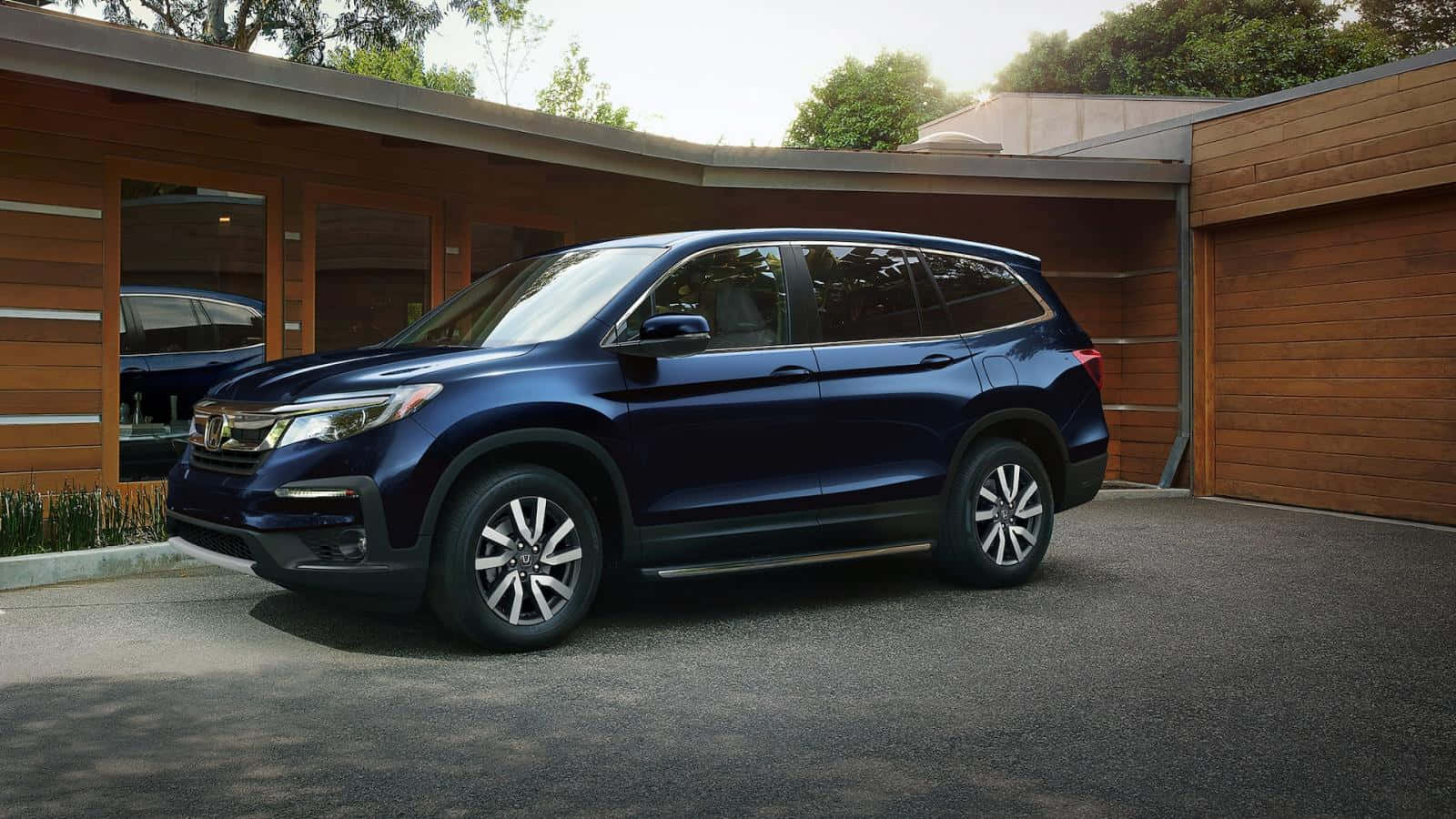 Honda Pilot, blue, scenic road, HD Desktop Wallpaper