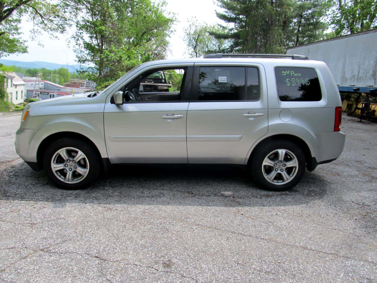 Honda Pilot, Silver, cracked asphalt, HD Desktop Wallpaper