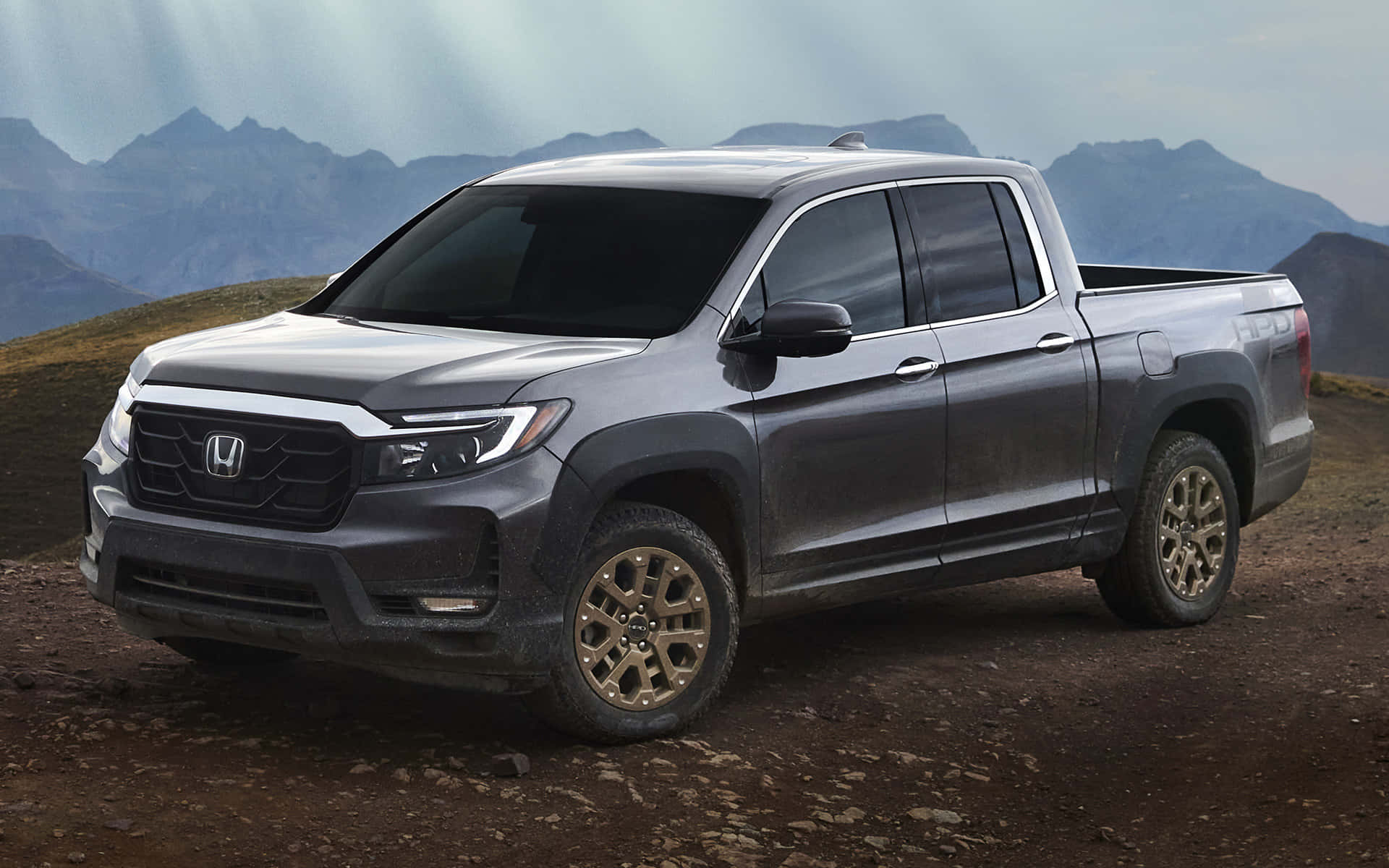 Honda Ridgeline, gray, rugged dirt road, Full HD Desktop Wallpaper