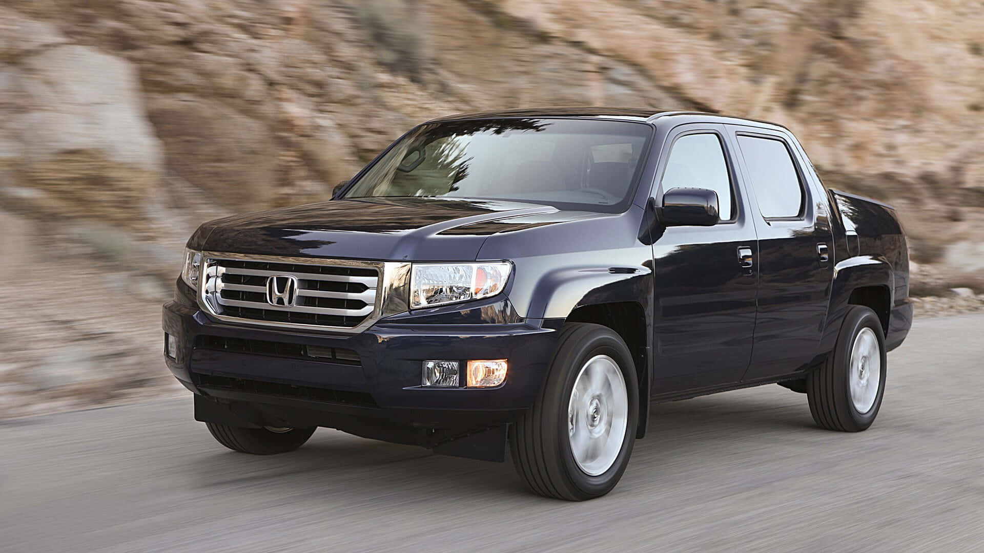 Honda Ridgeline, dark blue, mountain road, Full HD Desktop Wallpaper
