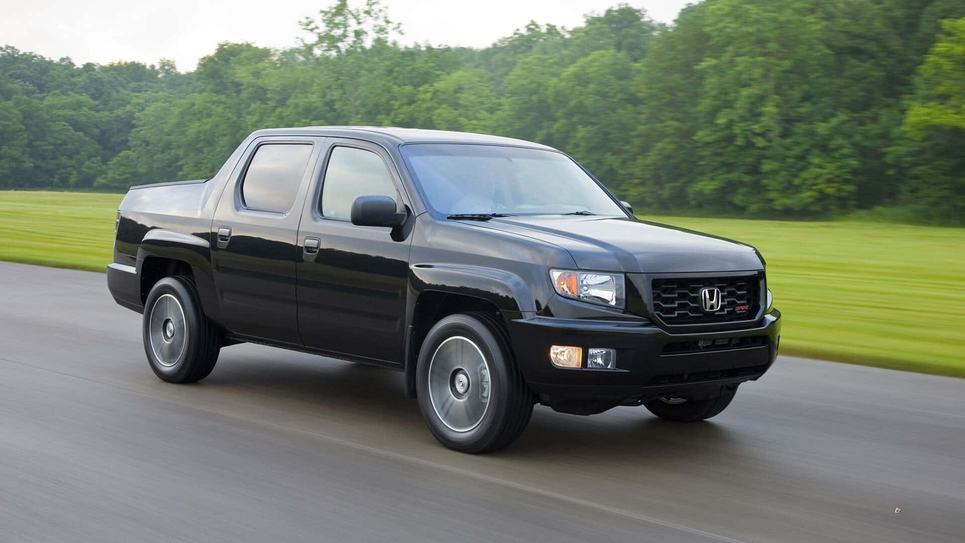 Honda Ridgeline, black, paved road, Full HD Desktop Wallpaper
