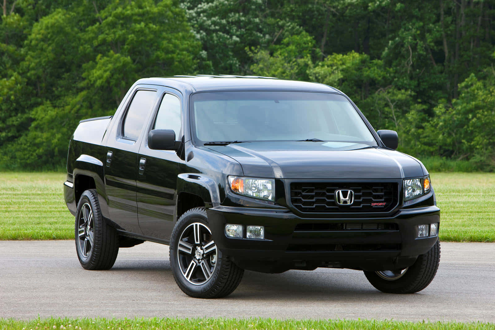 Honda Ridgeline, black, paved path, HD Desktop Wallpaper